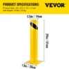 VEVOR Safety Bollard, 24"x5.5" Safety Barrier Bollard, 5-1/2" OD 24" Height Yellow Powder Coat Pipe Steel Safety Barrier with 4 Free Anchor Bolts for Traffic-Sensitive Area - Image 6