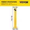 VEVOR Safety Bollard, 36 Inch Height Bollard Post, 5.5 Inch Diameter Steel Pipe Safety Bollard Post, Yellow Steel Bollard, Steel Safety Bollard with 8 Anchor Bolts, Perfect for Traffic-Sensitive Area - Image 6