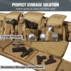 VEVOR Tactical Range Bag, 36 inch Tactical Double Firearm Bag, Soft Outdoor Tactical Case with Lockable Zipper, Portable Handle & Shoulder Strap, 3 Large Storage Pockets Tactical Range Case, Brown - Image 3