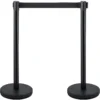 VEVOR Crowd Control Stanchion, Set of 4 Pieces Stanchion Set, Stanchion Set with 6.6 ft/2 m Black Retractable Belt, Black Crowd Control Barrier w/Concrete and Metal Base Easy Connect Assembly - Image 8