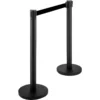 VEVOR Crowd Control Stanchion, Set of 4 Pieces Stanchion Set, Stanchion Set with 6.6 ft/2 m Black Retractable Belt, Black Crowd Control Barrier w/Concrete and Metal Base Easy Connect Assembly - Image 9