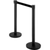 VEVOR Crowd Control Stanchion, Set of 4 Pieces Stanchion Set, Stanchion Set with 6.6 ft/2 m Black Retractable Belt, Black Crowd Control Barrier w/Concrete and Metal Base Easy Connect Assembly - Image 10