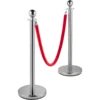 VEVOR 38 Inch Stanchion Posts Queue, Red Velvet Rope (3, Silver) - Image 8