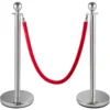 VEVOR 38 Inch Stanchion Posts Queue, Red Velvet Rope (3, Silver) - Image 9