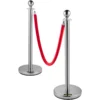 VEVOR 38 Inch Stanchion Posts Queue, Red Velvet Rope (3, Silver) - Image 10