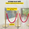 VEVOR 4PCS Gold Stanchion Posts Queue, 38 Inch Red Velvet Rope, Crowd Control Barriers Queue Line Rope, Barriers for Party Supplies - Image 3