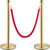 VEVOR 4PCS Gold Stanchion Posts Queue, 38 Inch Red Velvet Rope, Crowd Control Barriers Queue Line Rope, Barriers for Party Supplies - Image 9