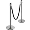 VEVOR Crowd Control Stanchion, Set of 2 Pieces Stanchion, Stanchion Set with 5 ft/1.5 m Black Velvet Rope, Silver Crowd Control Barrier w/Sturdy Concrete and Metal Base Easy Connect Assembly - Image 8