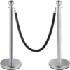 VEVOR Crowd Control Stanchion, Set of 2 Pieces Stanchion, Stanchion Set with 5 ft/1.5 m Black Velvet Rope, Silver Crowd Control Barrier w/Sturdy Concrete and Metal Base Easy Connect Assembly - Image 9