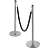 VEVOR Crowd Control Stanchion, Set of 2 Pieces Stanchion, Stanchion Set with 5 ft/1.5 m Black Velvet Rope, Silver Crowd Control Barrier w/Sturdy Concrete and Metal Base Easy Connect Assembly - Image 10