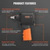 VEVOR Air Impact Wrench, 3/8-Inch Drive Air Impact Gun, Up to 690ft-lbs Nut-busting Torque, Lightweight Pneumatic Impact Wrench for Auto Repairs and Maintenance - Image 4