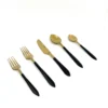 Stainless Steel Mette Black and Golden Flatware set of 20 - Image 2