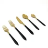 Stainless Steel Mette Black and Golden Flatware set of 20 - Image 3