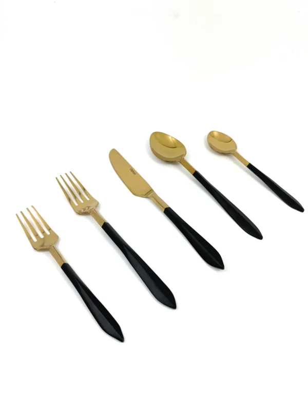 Stainless Steel Mette Black and Golden Flatware set of 20