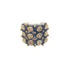 2 Tone Crystal Square Ring - Image 2