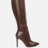 Indulgent High Heel Croc Calf Boots - Image 2