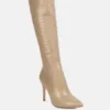 Indulgent High Heel Croc Calf Boots - Image 3