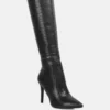 Indulgent High Heel Croc Calf Boots - Image 12