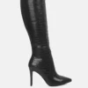 Indulgent High Heel Croc Calf Boots - Image 20