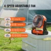 VEVOR Portable Fan Rechargeable 8 inch, Battery Powered Fan with LED Lantern, 4 Speeds Adjustable Portable Small Table Fan Personal, USB Battery Operated Fans for Travel Bedroom Home Camping Office - Image 2