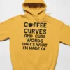 Coffee Curves & Cuss Words Hoodie - Image 3