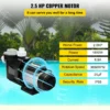 VEVOR 2.5HP Swimming Pool Pump Motor Hayward Lift 62ft In/Above Ground Pool Pump - Image 2