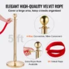 VEVOR Stanchion Post with Velvet Rope, 6-Pack Crowd Control Stanchion with 4PCS 5FT Red Velvet Ropes, Stainless Steel Queue Barrier Line Divider with Fillable Base & Ball Top for Wedding Museum Party - Image 3