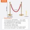 VEVOR Stanchion Post with Velvet Rope, 6-Pack Crowd Control Stanchion with 4PCS 5FT Red Velvet Ropes, Stainless Steel Queue Barrier Line Divider with Fillable Base & Ball Top for Wedding Museum Party - Image 6