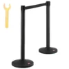 VEVOR Crowd Control Stanchion, 4-Pack Crowd Control Barrier, Carbon Steel Baking Painted Stanchion Queue Post with 2PCS 6.5FT Retractable Belt & Fillable Base, Belt Barrier Line Divider, Easy Assembly - Image 8