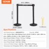 VEVOR Crowd Control Stanchion, 4-Pack Crowd Control Barrier, Carbon Steel Baking Painted Stanchion Queue Post with 2PCS 6.5FT Retractable Belt & Fillable Base, Belt Barrier Line Divider, Easy Assembly - Image 16