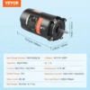 VEVOR 0.75 HP Pool Pump Motor, 56J Frame, 115V(8 Amps)/230V(4 Amps) 3450 RPM, 60Hz, 1.5 Service Factor, 80F/250V Capacitor, CCW Rotation Round Flange Replacement Motor - Image 6