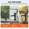 VEVOR Antique Hand Water Pump 14.6 x 5.9 x 25.6 inch Pitcher Pump w/Handle Cast Iron Well Pump w/ Pre-set 0.5" Holes for Easy Installation Old Fashion Pitcher Hand Pump for Yard Ponds Garden Black - Image 13