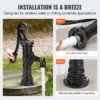 VEVOR Antique Hand Water Pump 14.6 x 5.9 x 25.6 inch Pitcher Pump w/Handle Cast Iron Well Pump w/ Pre-set 0.5" Holes for Easy Installation Old Fashion Pitcher Hand Pump for Yard Ponds Garden Black - Image 15