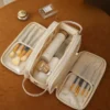 Three Layer Double Zipper Cosmetic Bag - Image 3