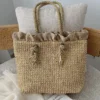 Rattan Knitted Woven Tote Bag - Image 2