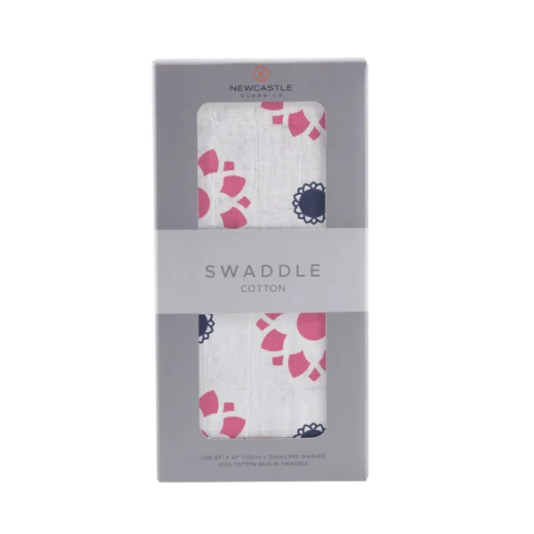 Primrose Indigo Cotton Muslin Swaddle