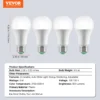 VEVOR Smart Light Bulbs, 4-Pack, 9W Multicolor LED Bulbs, 800 Lumens with Smart Control Compatibility for Vera, Google Assistant, Amazon Alexa, iOS, Android, RGB Color Changing - Image 6