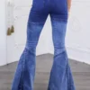 Lined Up Paneled Ombre Flares Bell Bottoms Denim Jeans - Image 5