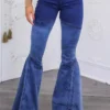 Lined Up Paneled Ombre Flares Bell Bottoms Denim Jeans - Image 2