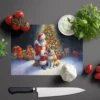 Akita and Santa Claus Glass Cutting Board - Image 3