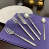 Flatware set of 20 Pieces Silver Design Unique Handle Stainless Steel - Image 4