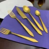 Flatware set of 20 Pieces Golden Stainless Taj Look - Image 2