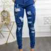 Super Stretch Distracted Distressed Cargo Skinny Jeans - Image 4