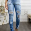 Super High Waisted Ripped Skinny Jeans - Image 3