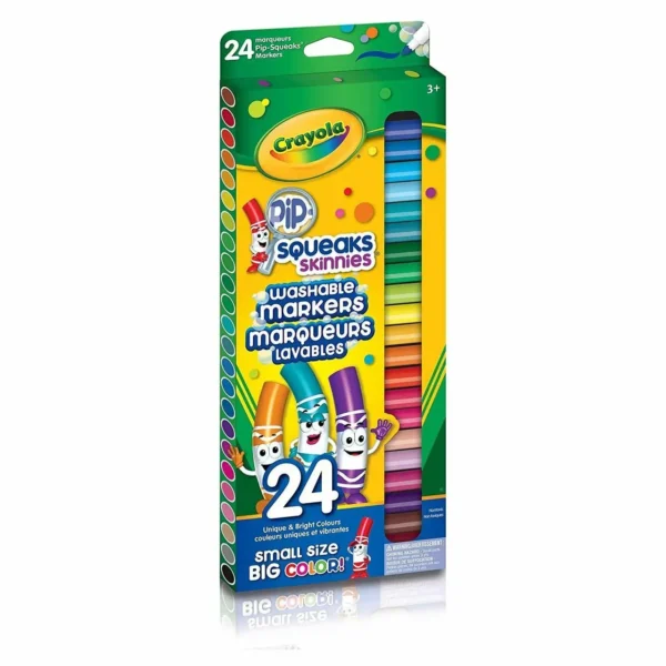 Crayola 24 Pip-Squeaks Skinnies Fine Line Washable Markers