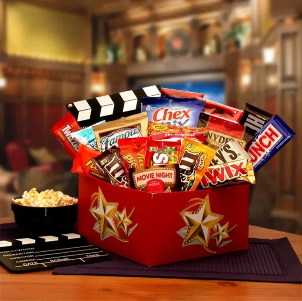 It's A Red Box Night Gift Box w- Red Box Gift Card - movie night gift baskets - movie night - movie night gift baskets for families